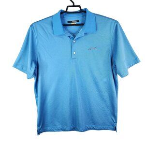 Mens Blue Greg Norman Polo Shirt Play Dry Short Sleeve Golf Apparel Size XL